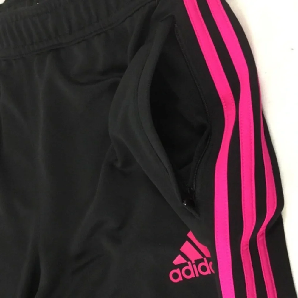Adidas Girls Youth Soccer Black and Pink Athletic Pants, Size Youth Large - Picture 5 of 8